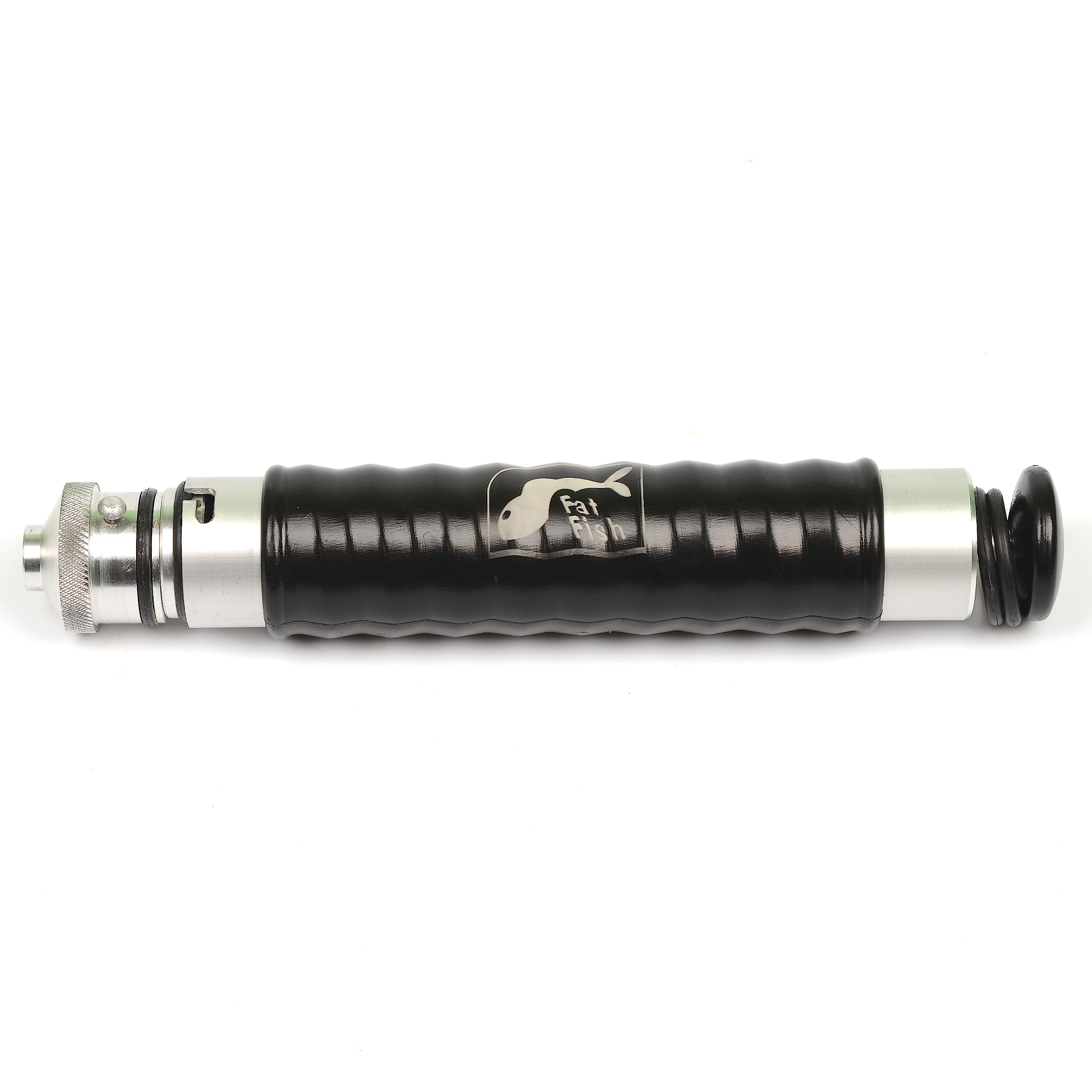 Fat Fish plastisol injector ergonomic handle provides comfortable control during lure making.