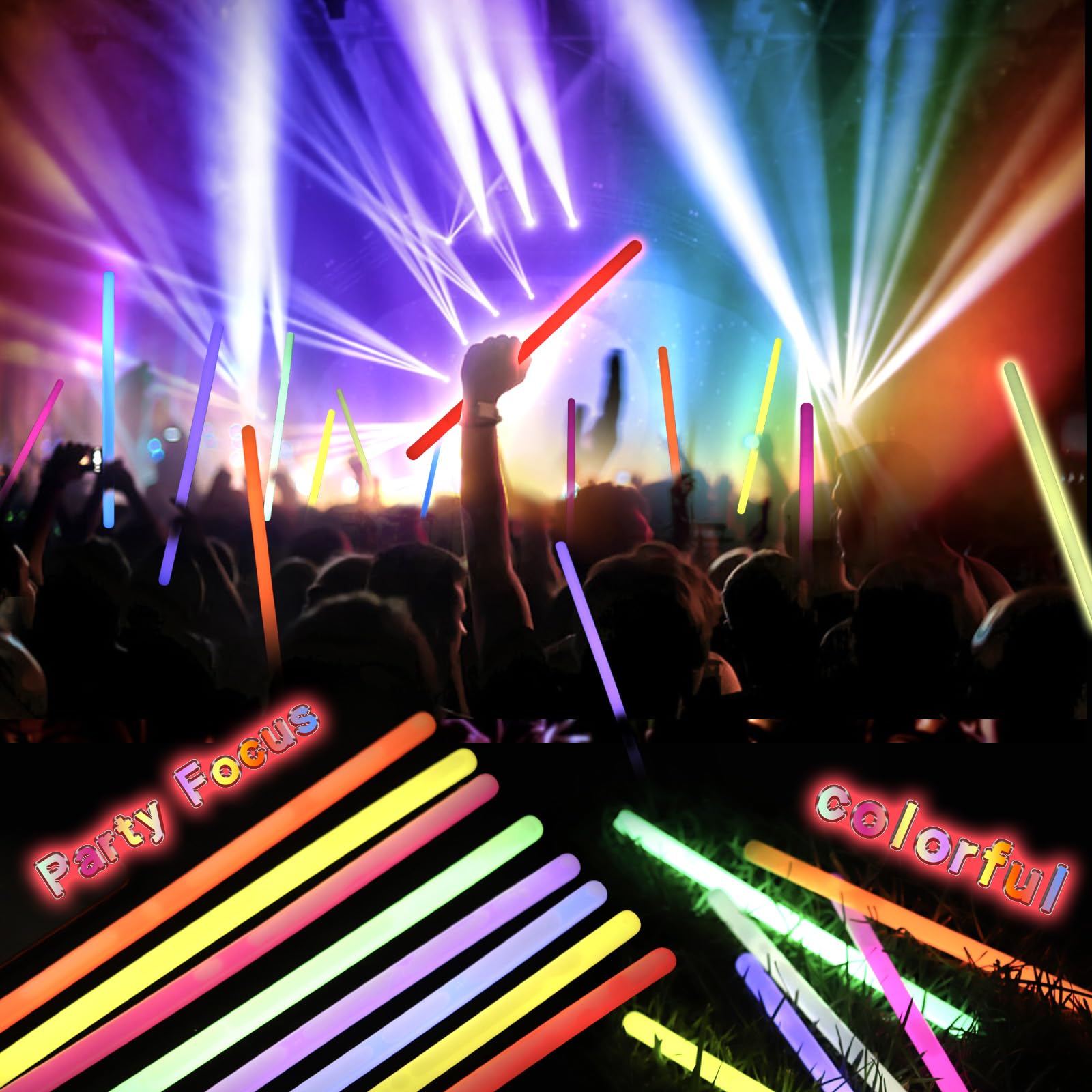 FathiSooc glow sticks show 14-inch length for easy visibility