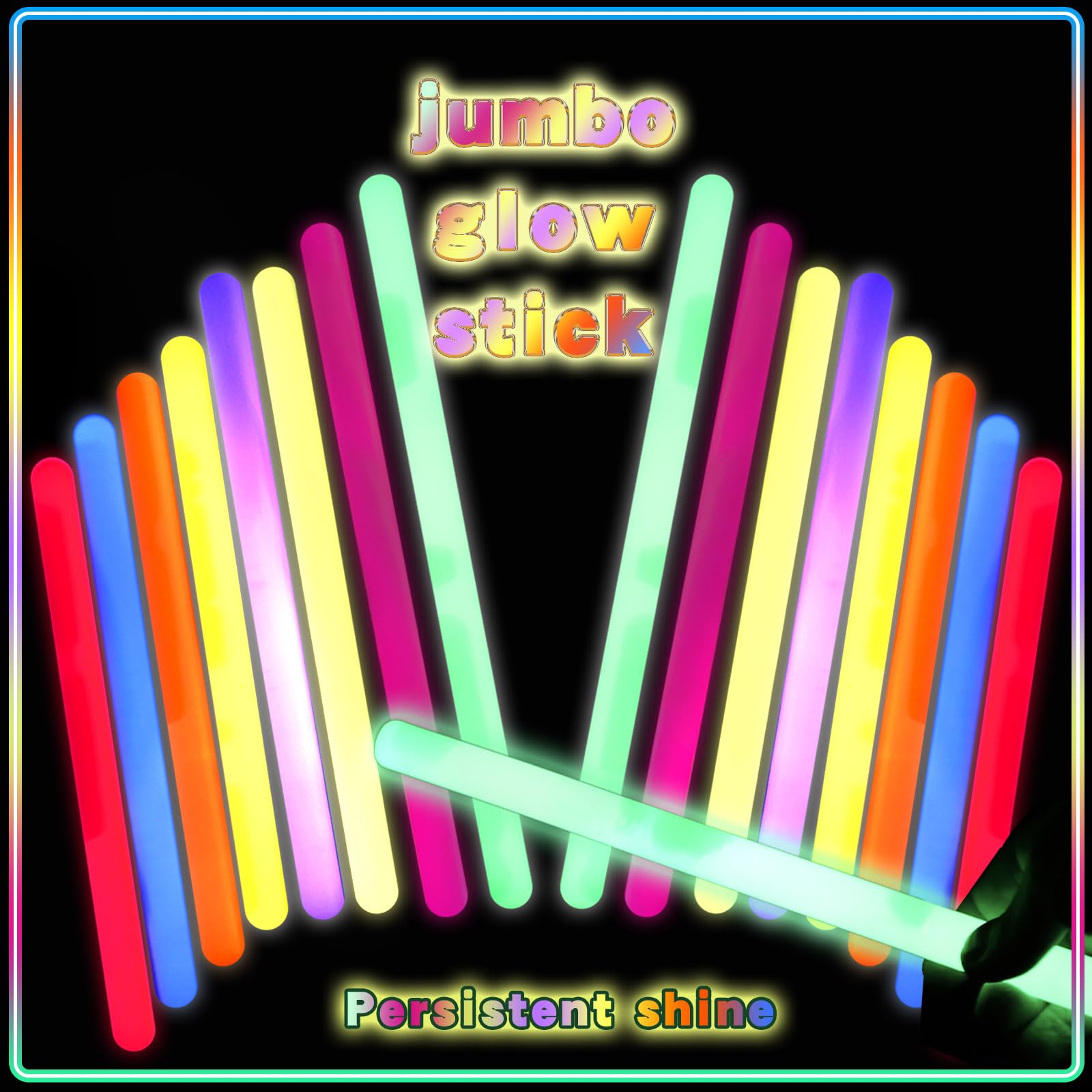 FathiSooc glow sticks 20-pack colorful box for events and camping lighting