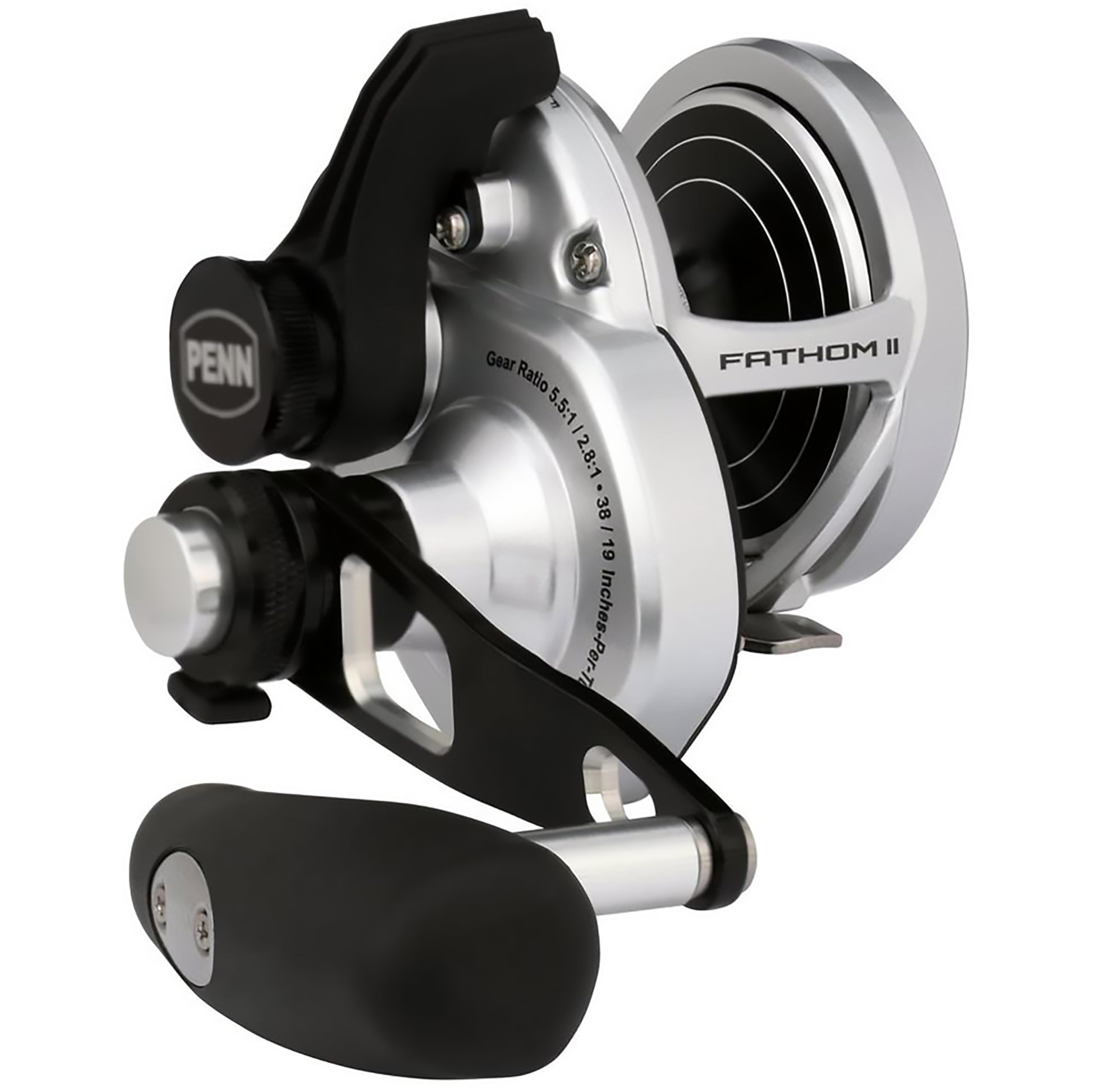 Fathom II Lever Drag 2 Speed reel - front view