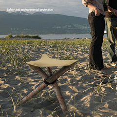 Fauitay tripod stool cloth extended for comfortable outdoor seating on trails.
