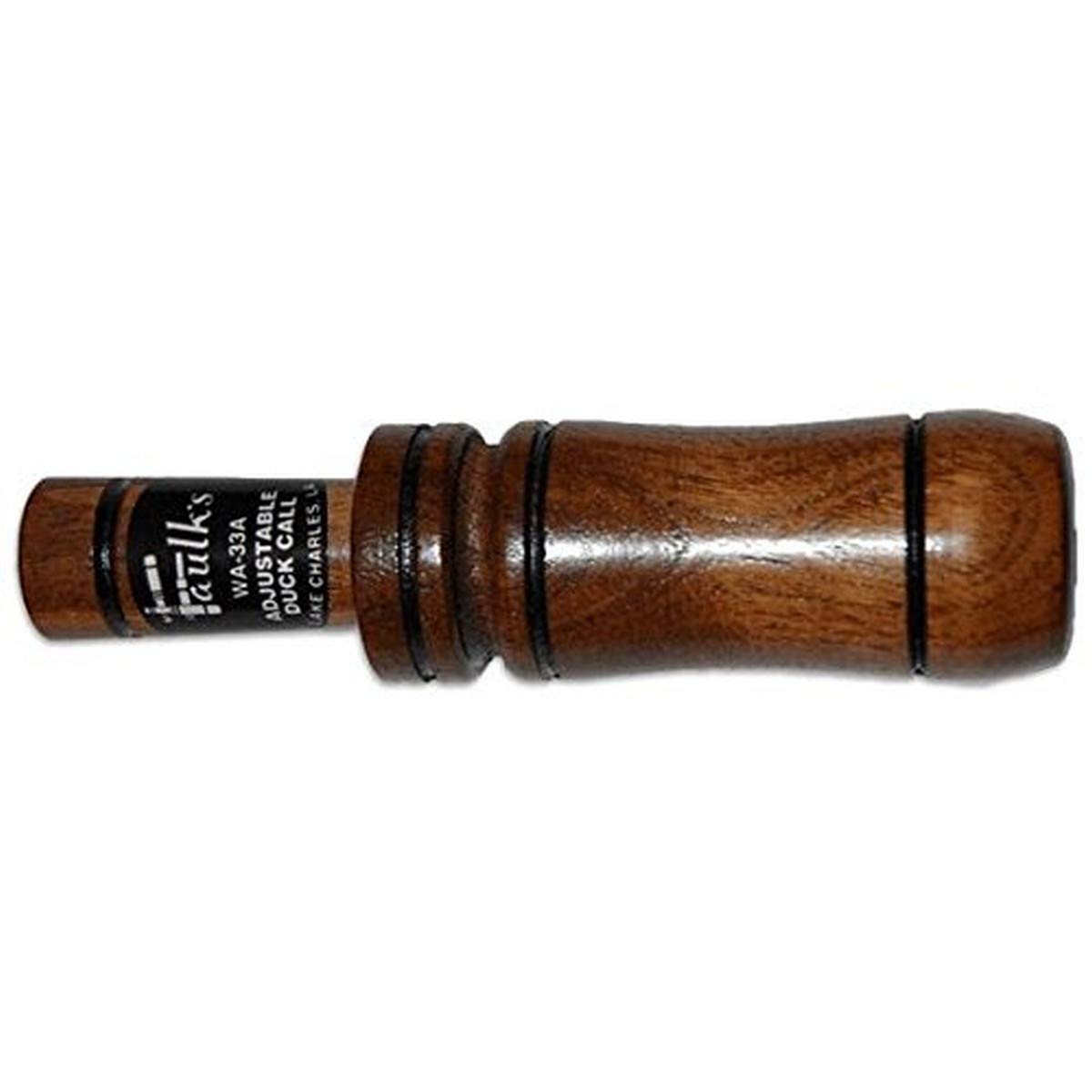 Faulk's WA-33A deluxe adjustable duck call in brown wood, delivers smooth mallard tones for easy calling.