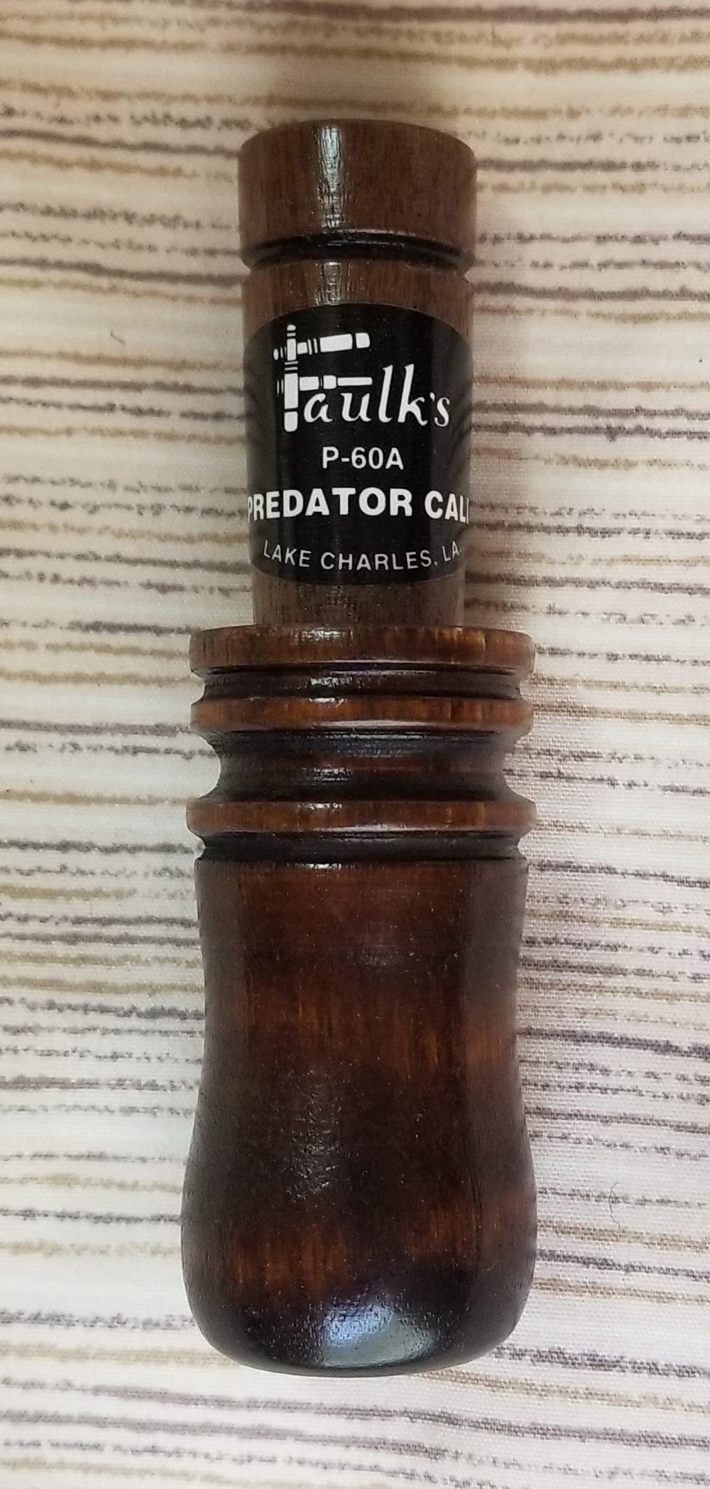 Faulk's P-60A predator call in brown with adjustable ring for distress calls