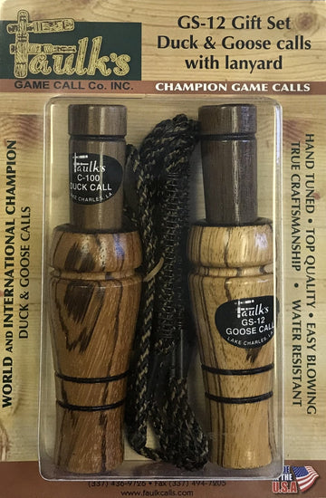 Faulk's Gift Set GS-12 brown duck and goose calls, hand-tuned for reliable field use.