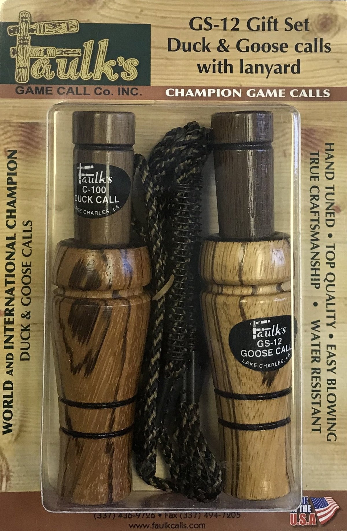 Faulk's Gift Set GS-12 brown duck and goose calls, hand-tuned for reliable field use.