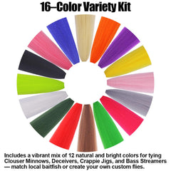 Durable synthetic bucktail hairs ideal for freshwater and saltwater flies