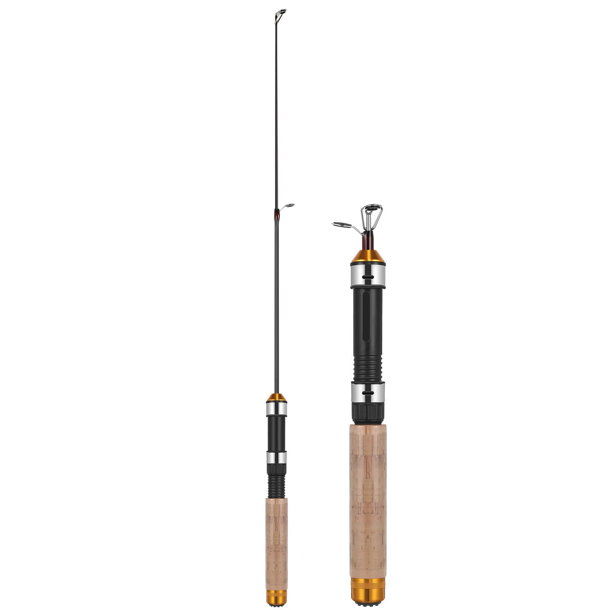 FAVOMOTO 64cm mini telescopic ice rod ready for portable winter fishing.