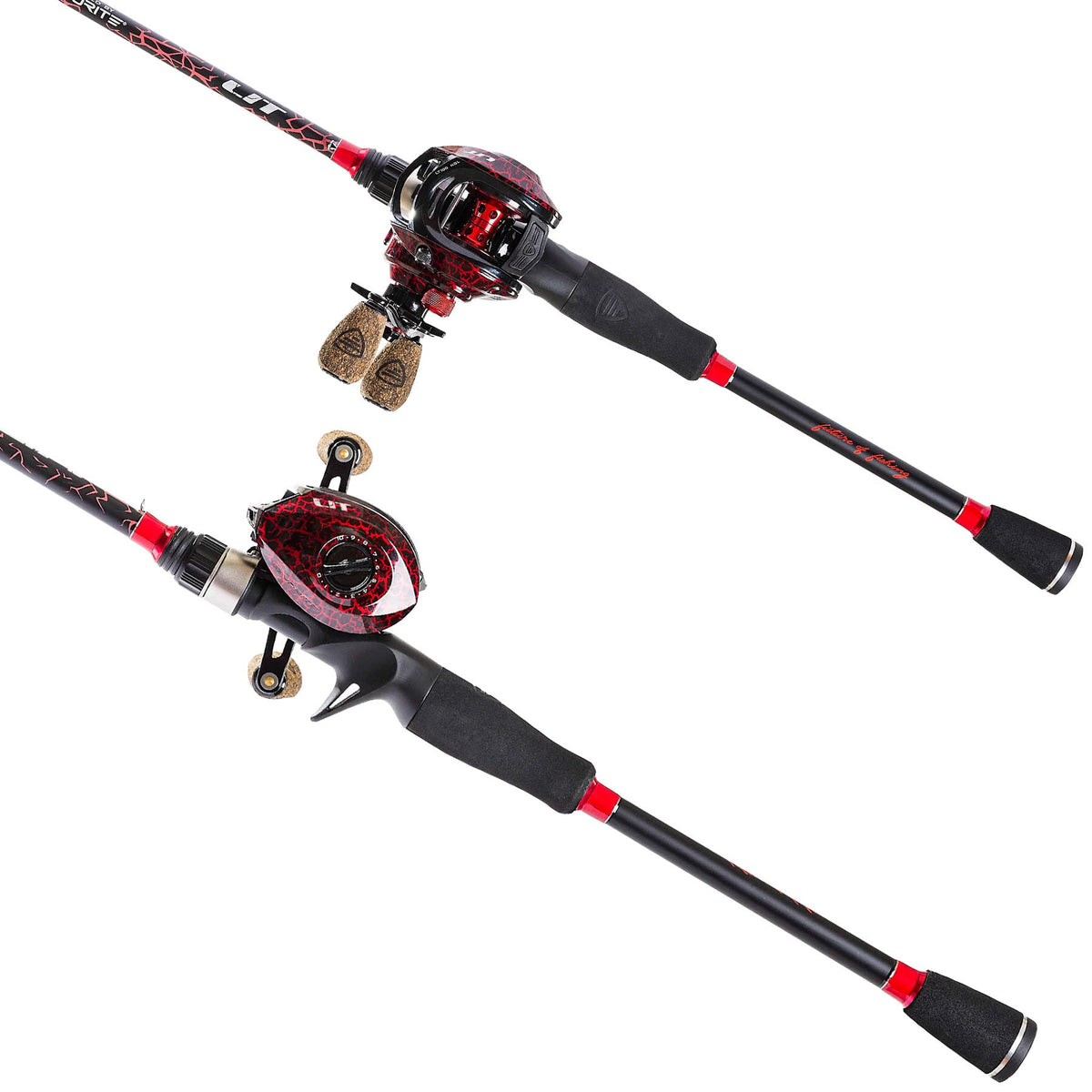 Favorite Lit Casting Combo 7'3 rod with balanced action for bass angling.