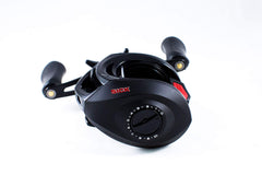 Favorite Sick Stick casting reel right close-up view of gears and bearings for smooth performance
