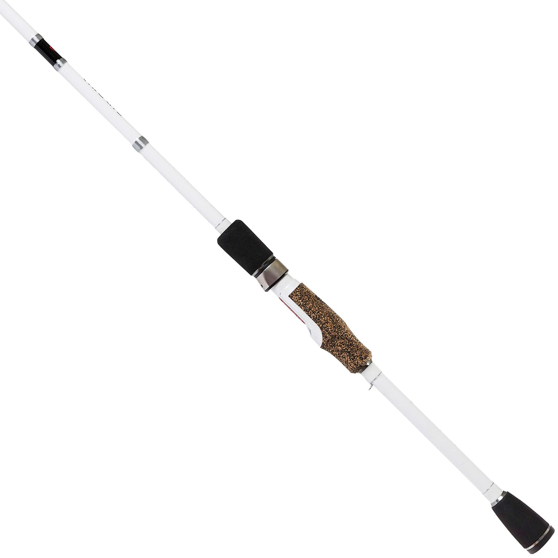 Favorite White Bird spinning rod in action casting over calm water shows smooth performance.