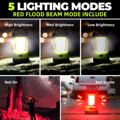 Favourlite camping lantern USB-C charging demonstrates portable power for devices.