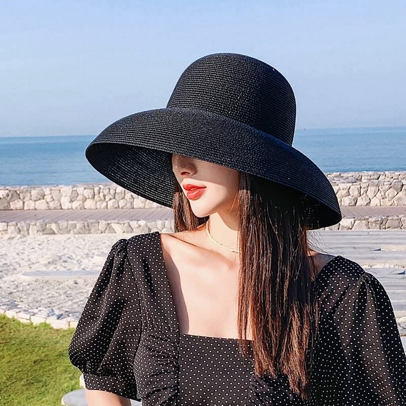 FAYTEK Hepburn straw hat side view showing foldable design