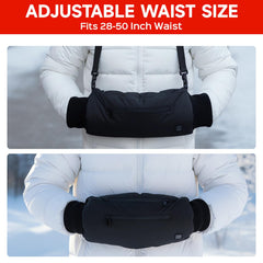 FCABBLEY heated hand warmer muff battery indicator shows long-lasting power