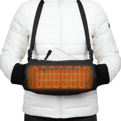 FCABBLEY heated hand warmer muff front view with cozy fleece warmth