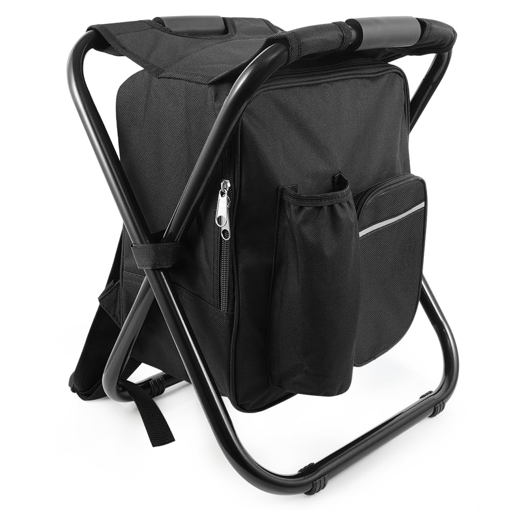 FCFKUK portable folding backpack stool closed for easy transport and everyday seating