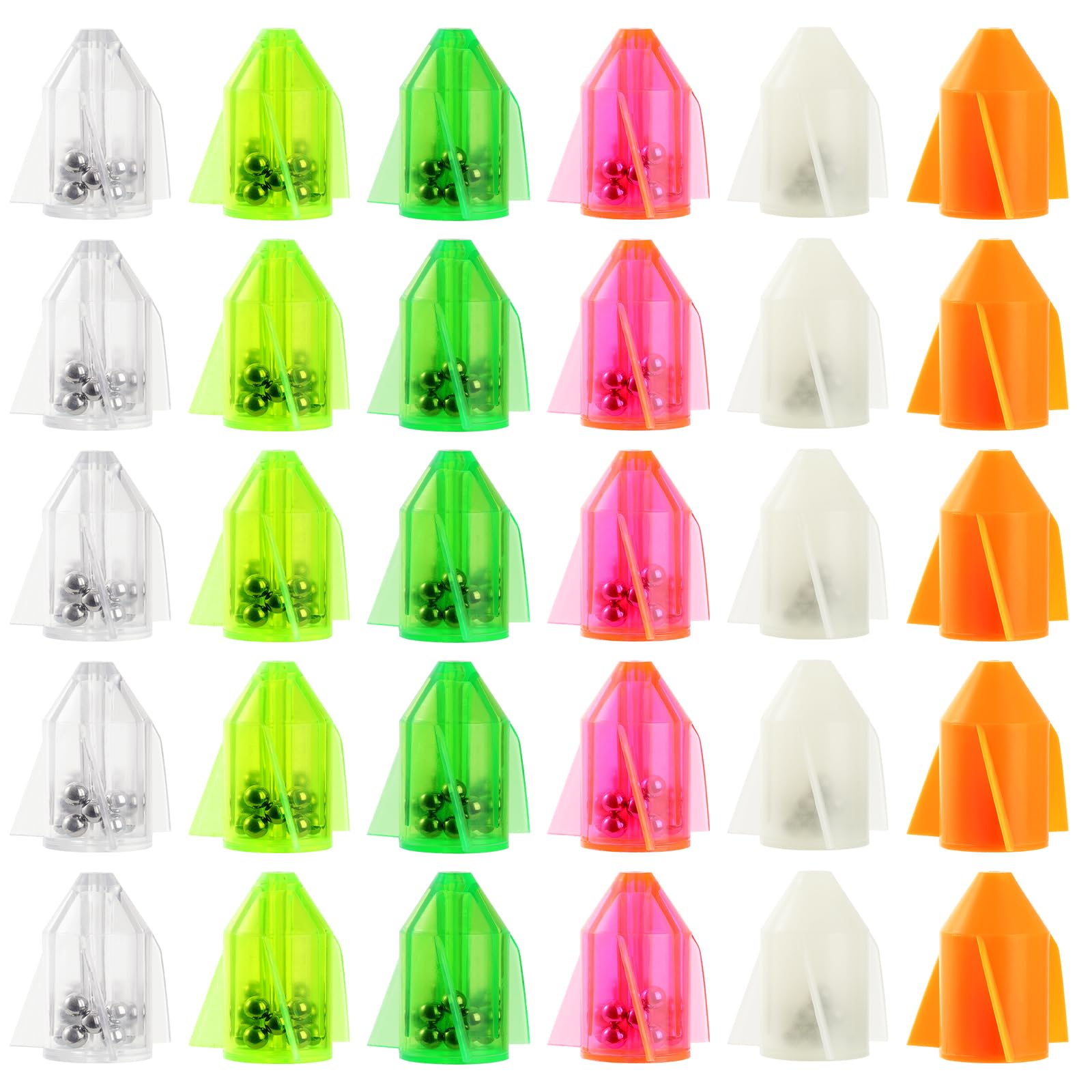 Six-color FCKLVMC catfish rattles display