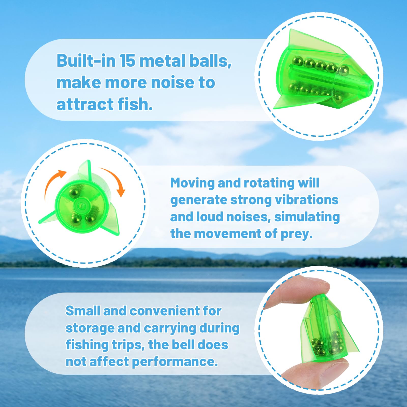Product scale: 3 x 2.6 cm catfish rattle