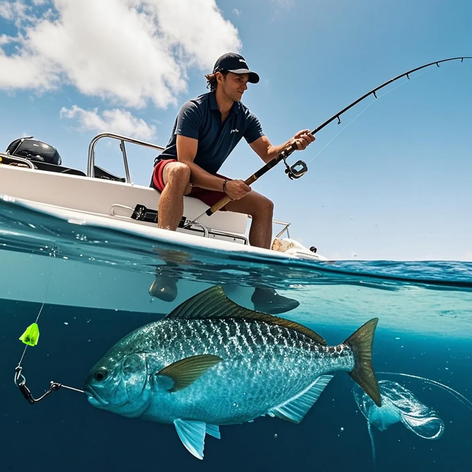 Catfishing setup featuring rattles mounted on gear
