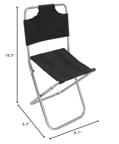 Fdit aluminum-frame folding chair backrest provides sturdy support on trails.