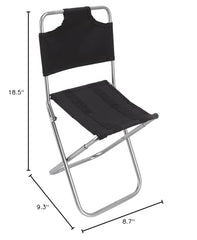 Fdit aluminum-frame folding chair backrest provides sturdy support on trails.