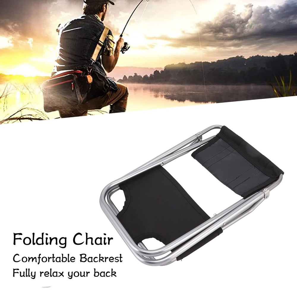 Fdit black camping chair outdoors ready for camping trips.