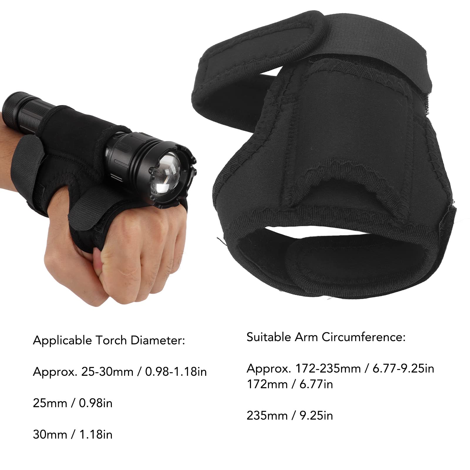 Fdit arm holder with secure wrist strap keeps light steady underwater.