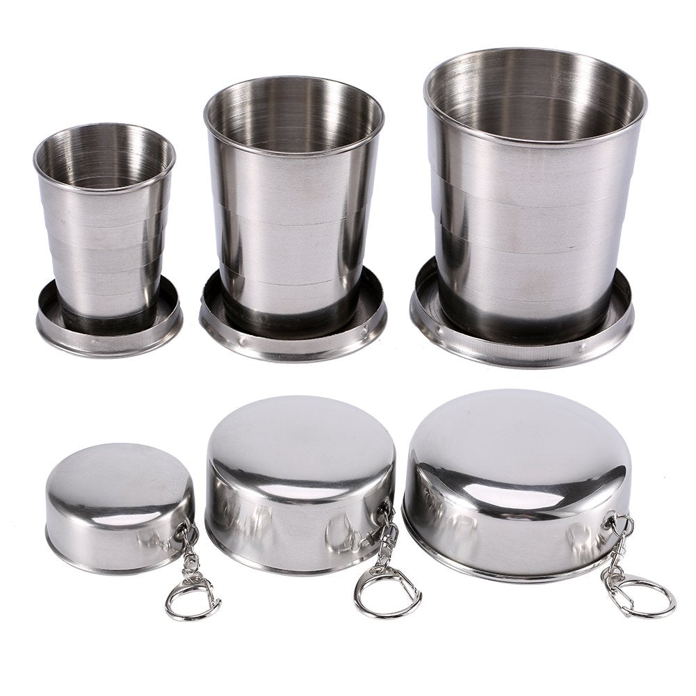 Fdit packable camping cup featuring secure keychain design