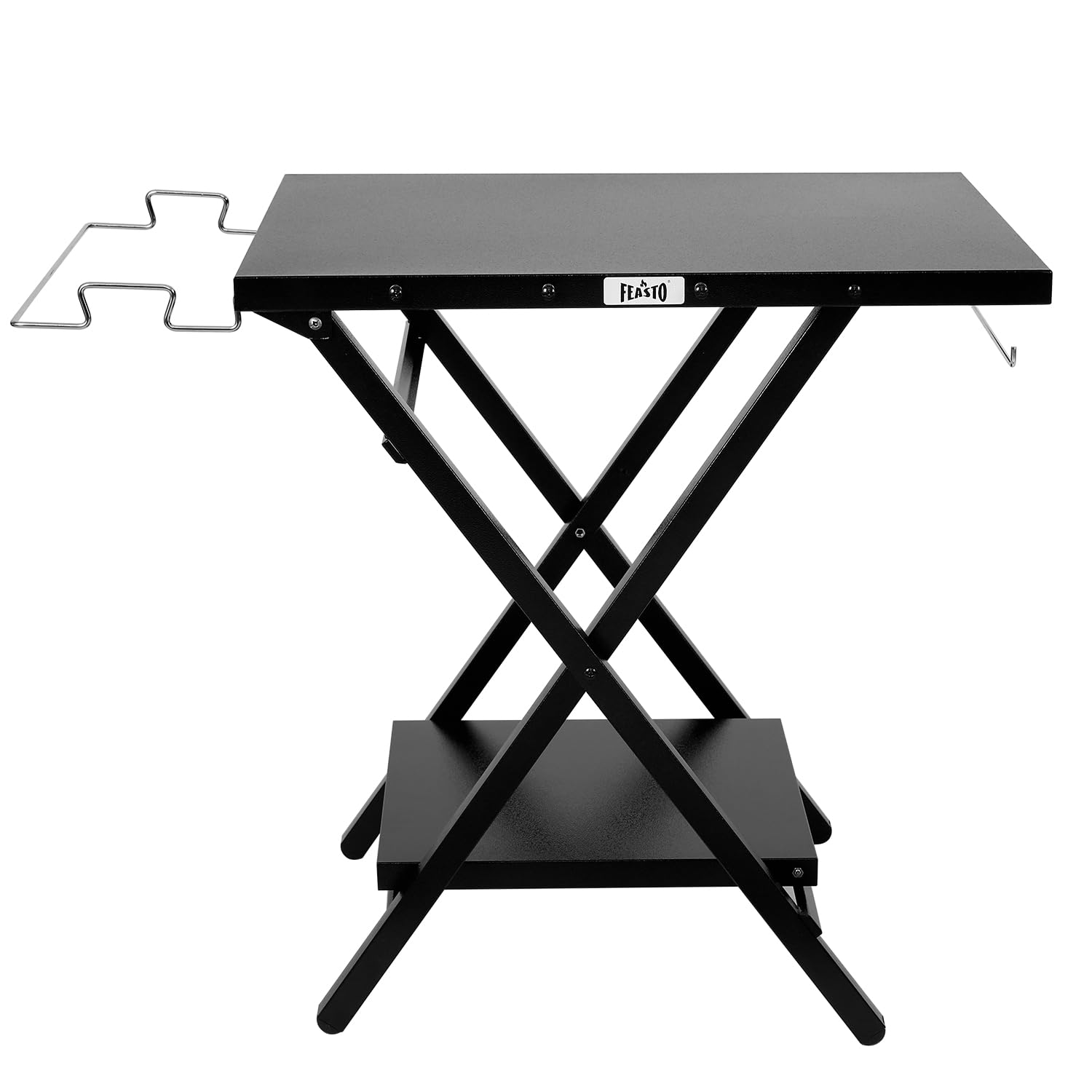 Feasto folding grill table setup for quick outdoor prep and cooking.