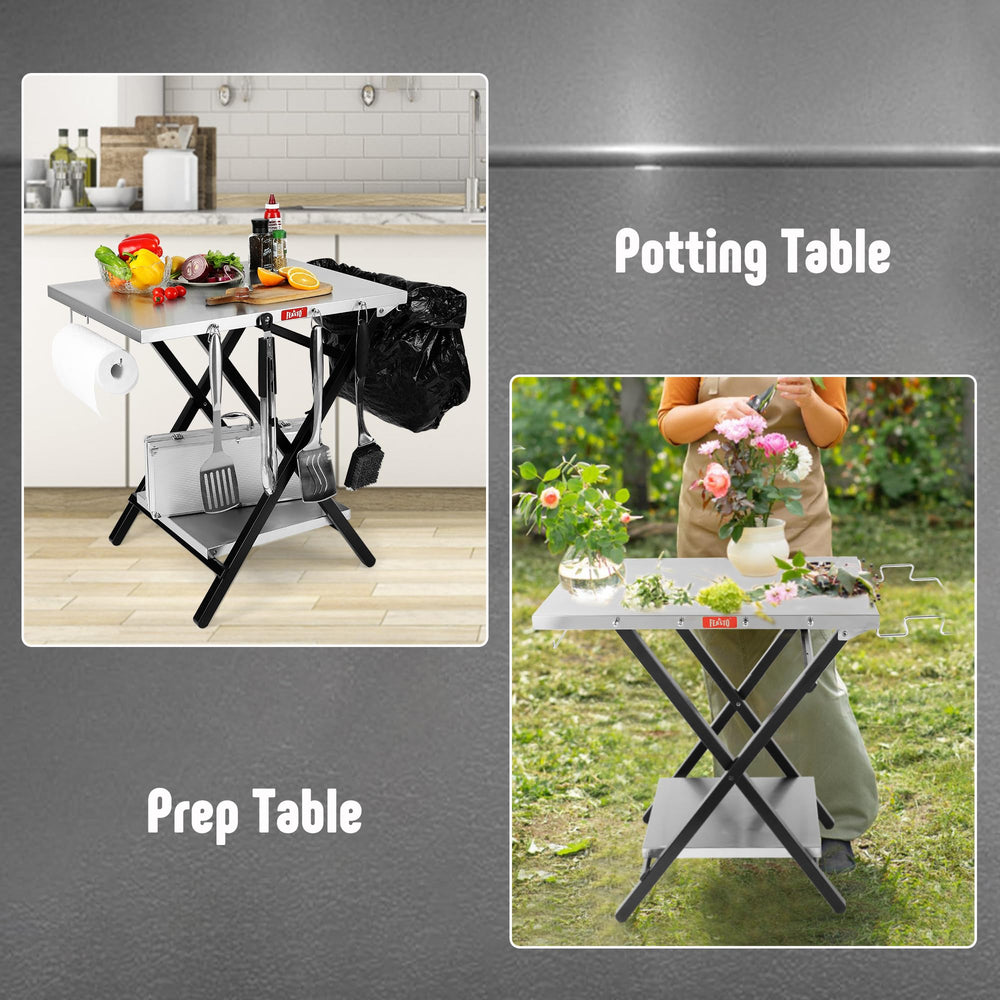 Feasto outdoor prep table with quick-setup delivers faster outdoor cooking sessions