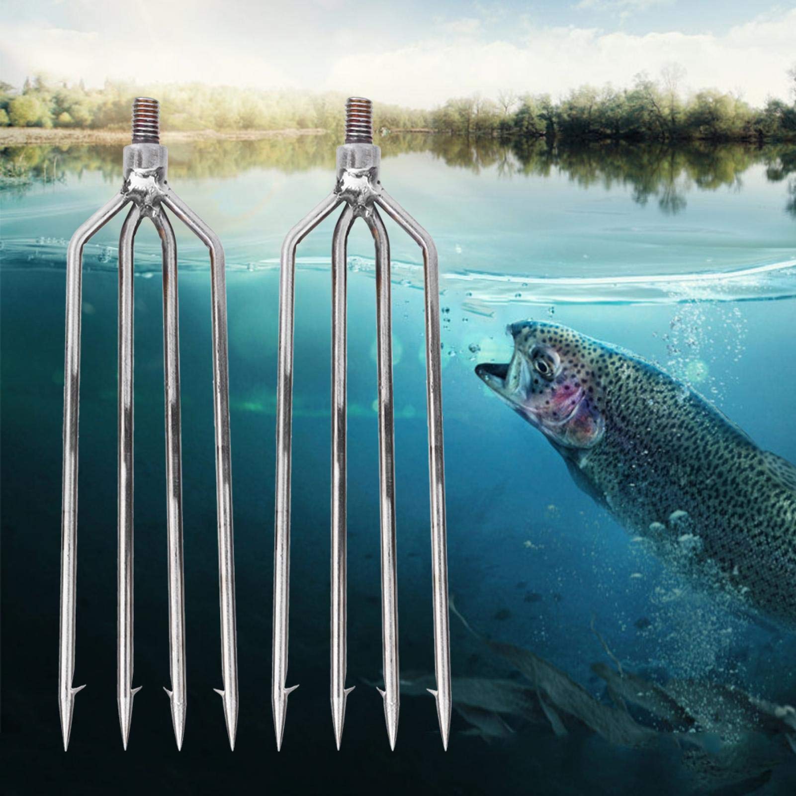FECAMOS stainless steel fishing spear for durable outdoor use.