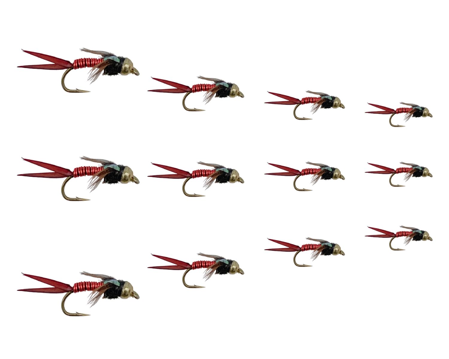 Feeder Creek Copper John 12pc assortment - copper nymph flies
