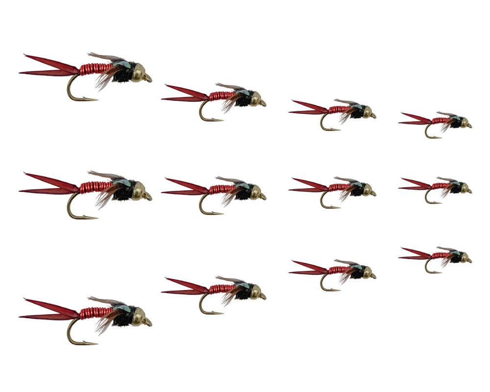 Feeder Creek Copper John 12pc assortment - copper nymph flies