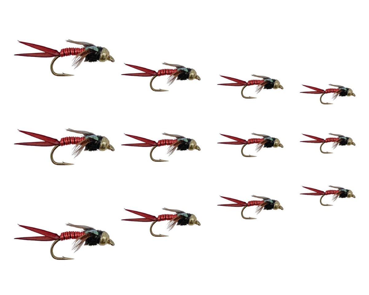 Feeder Creek Copper John 12pc assortment - copper nymph flies