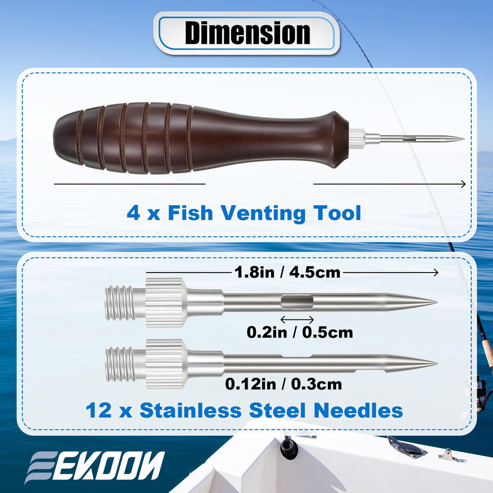 Close-up of stainless steel venting needles included in the kit