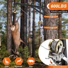 Feekoon deer hoist steel cable highlights strong lift capacity and reliable performance.