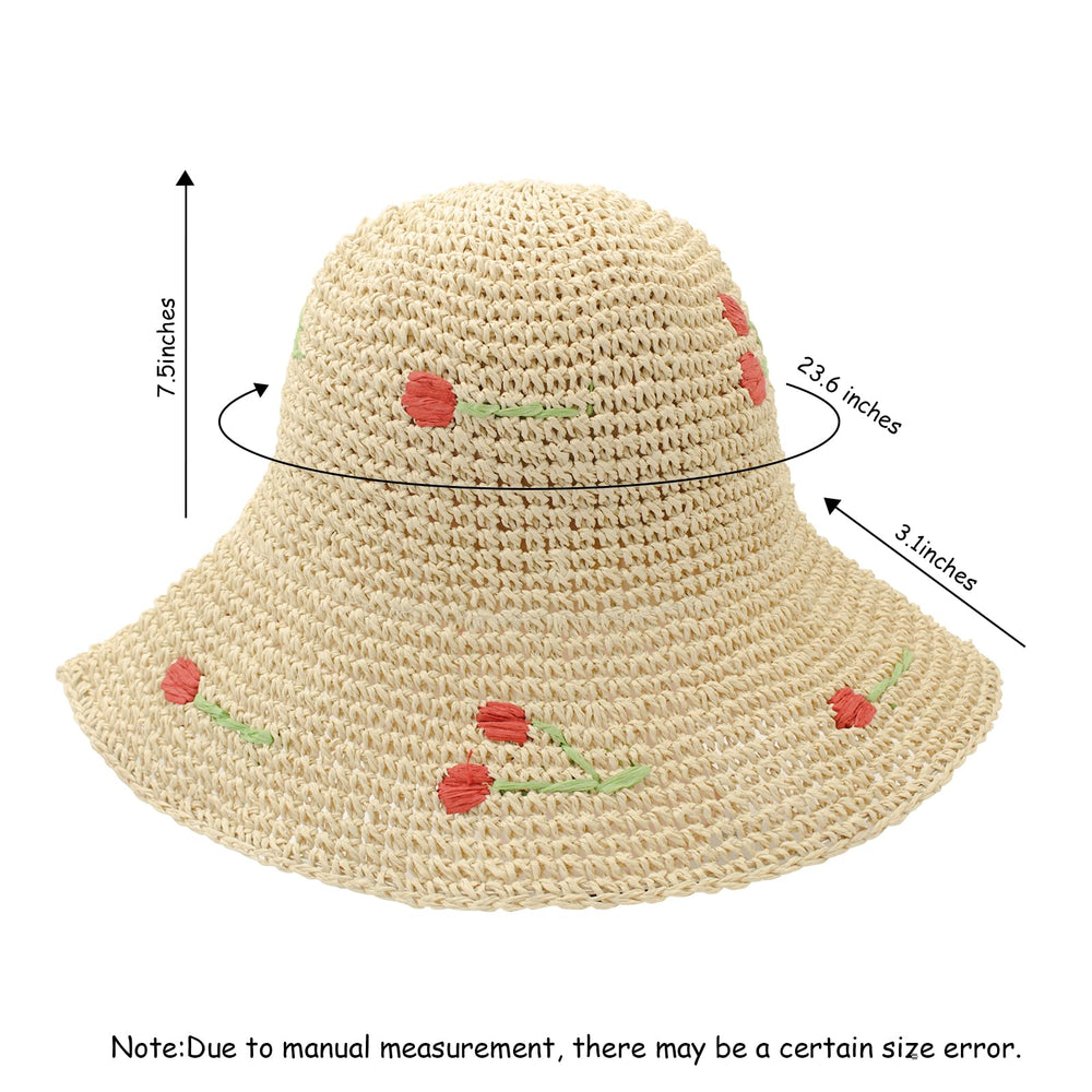 Foldable and packable beige straw hat for travel