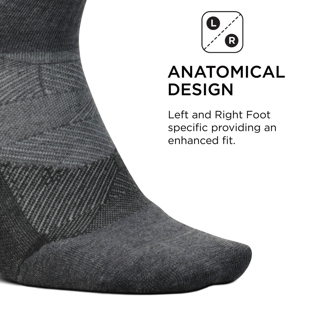 Feetures Trail Max Cushion sock, moisture-wicking and breathable for dry feet.
