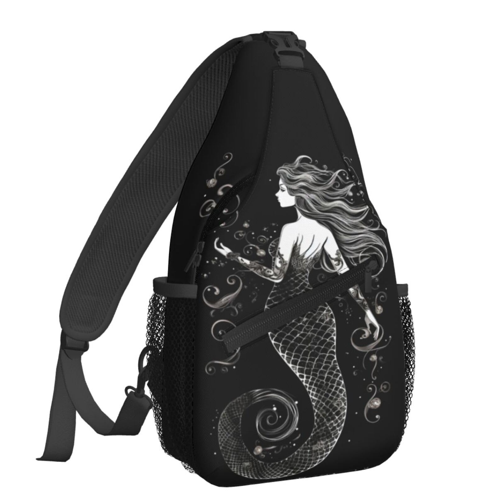 FeHuew Mermaid crossbody bag, front view, spacious main compartment for daily essentials.