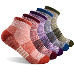 FEIDEER women's hiking socks crew purple cushioning for all-day comfort on trails