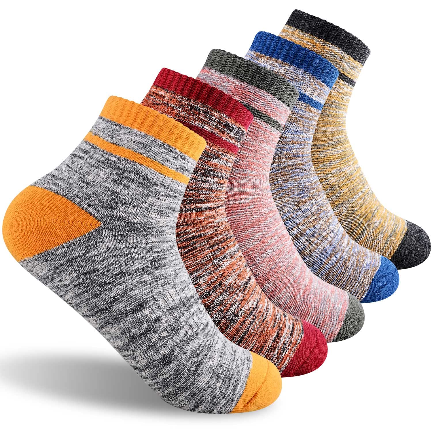 FEIDEER women's hiking crew socks pack with breathable fabric for dry feet.