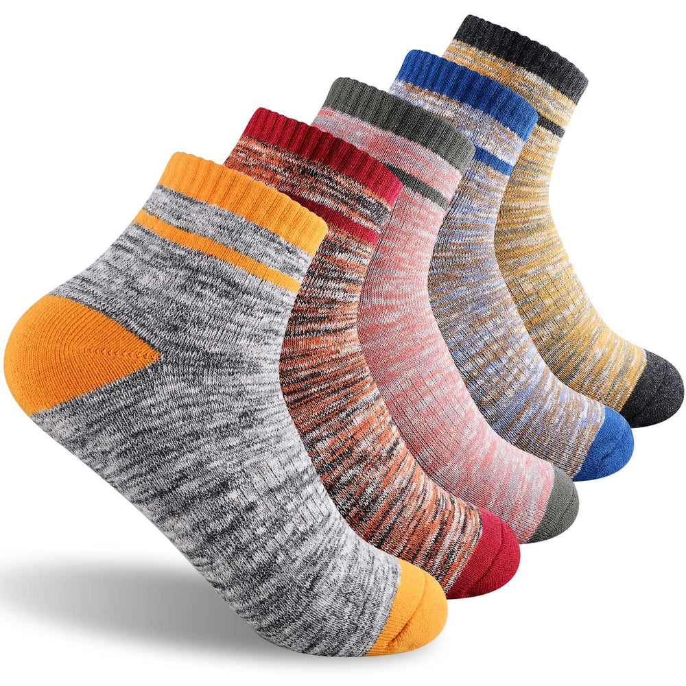 FEIDEER women's hiking crew socks pack with breathable fabric for dry feet.