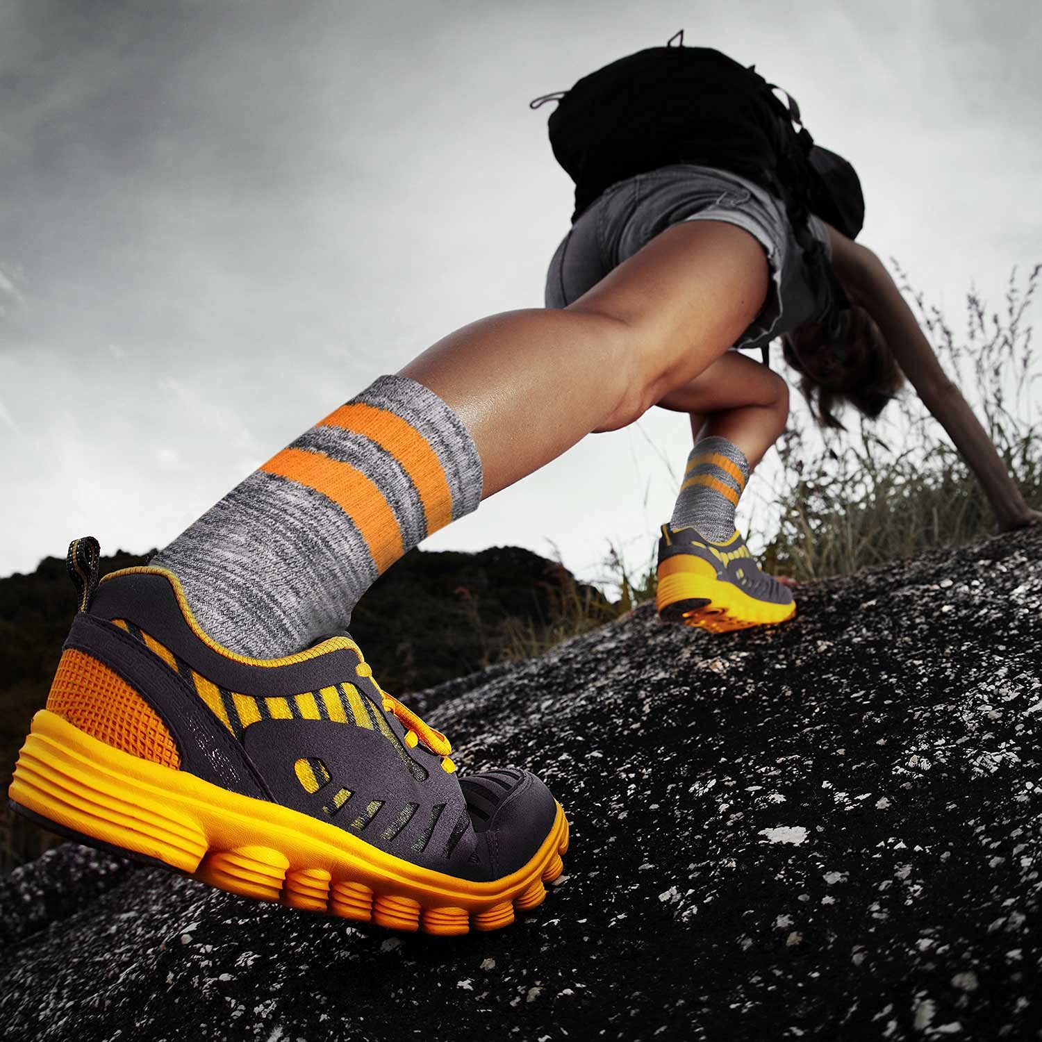 FEIDEER women's walking socks pack side view emphasizing breathable mesh vents for dry feet