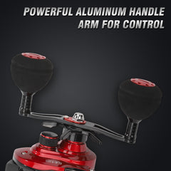 FEIERNOU baitcaster magnetic brake allows stable starts and wind compensation.