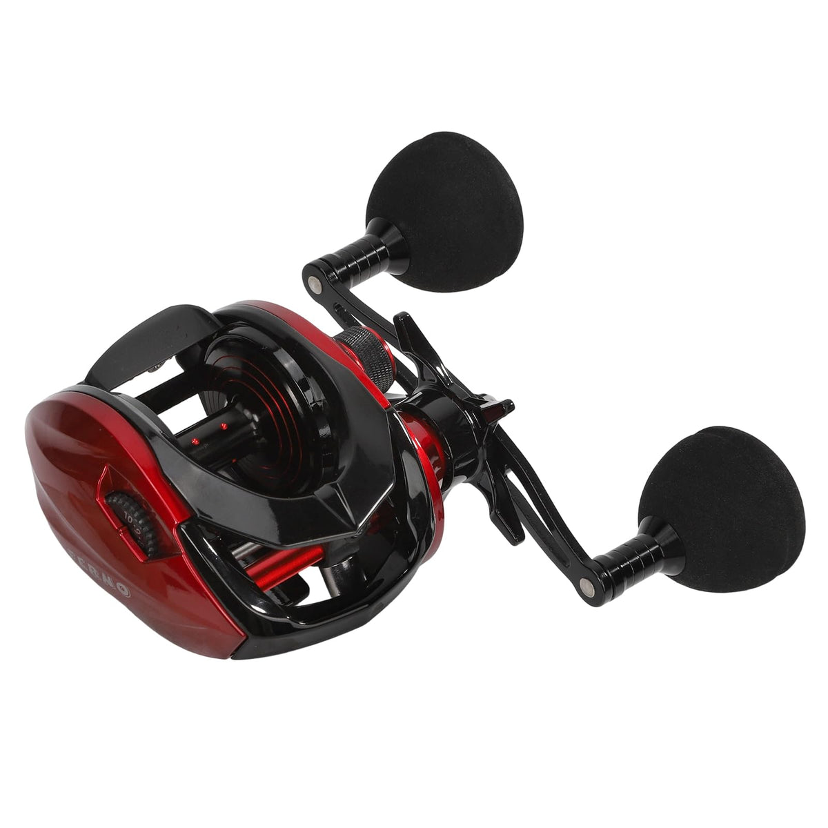 FEIERNOU baitcaster side-cover carbon shows ultralight design for reduced fatigue during long casts.