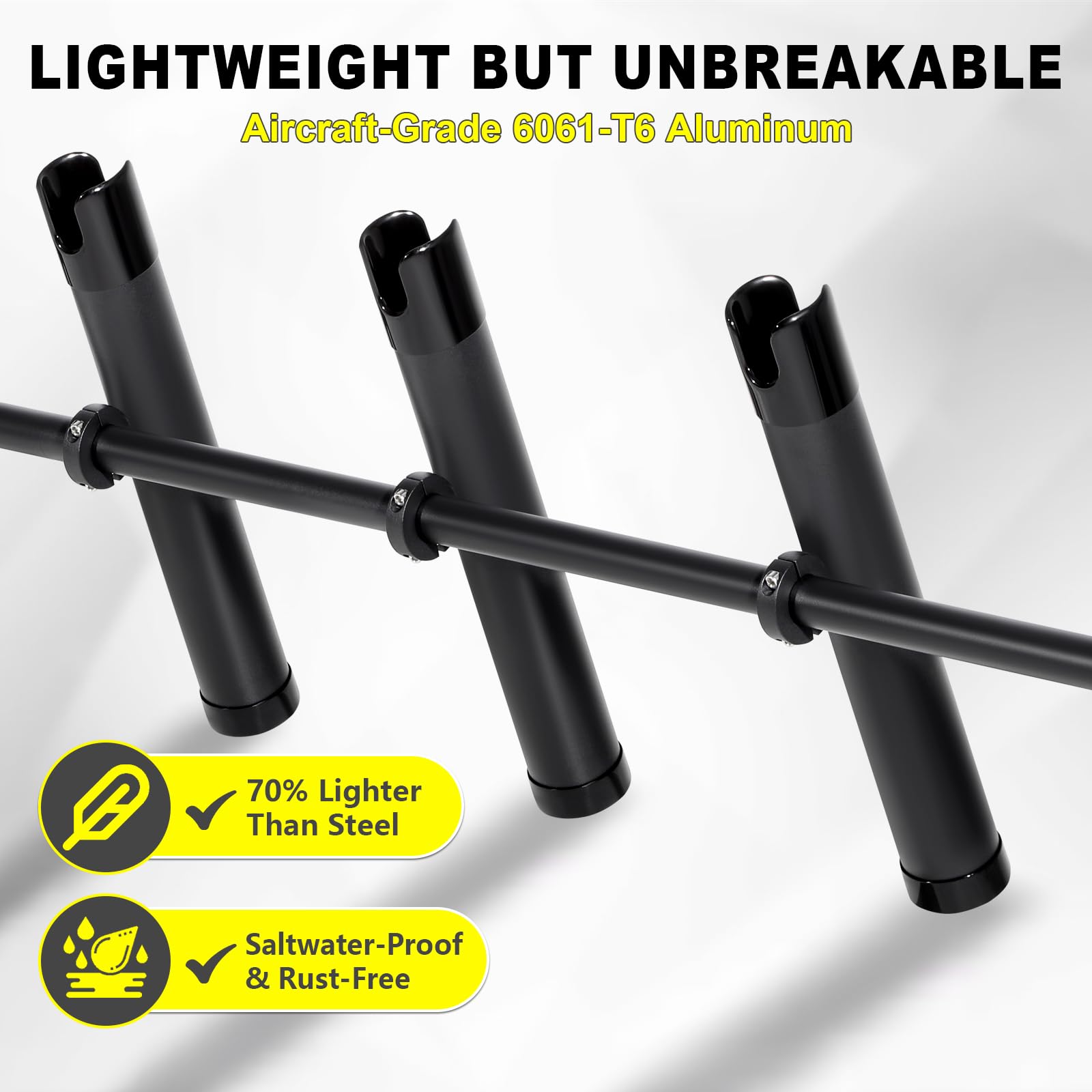 FEIMIRE rod holder adjustable angles for easy access and rod protection.