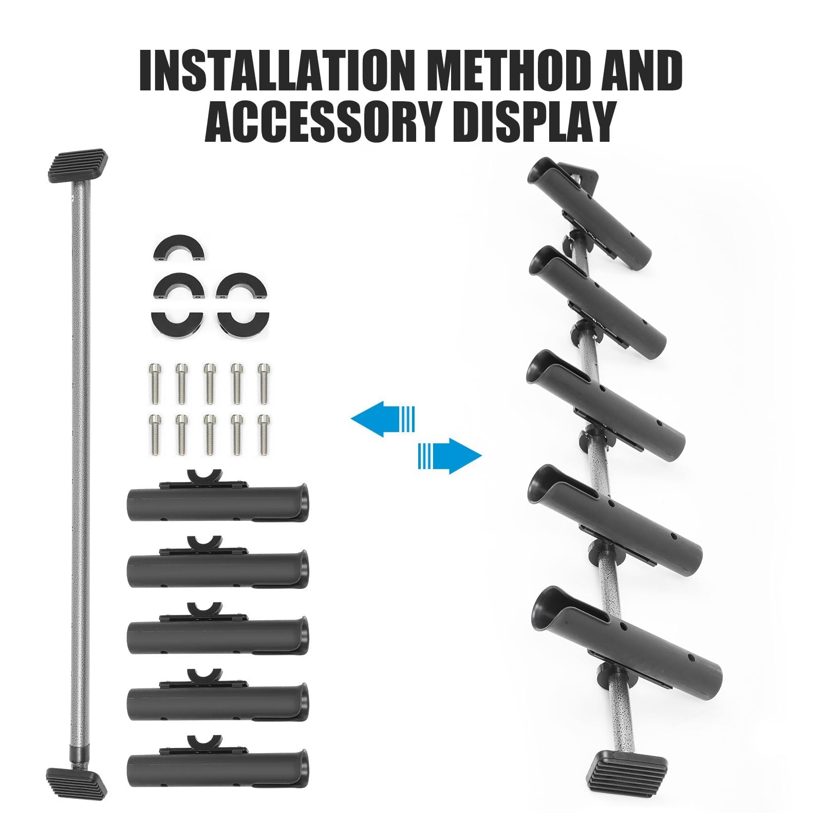 FEIMIRE Inshore Rod Holder close-up on steel bracket highlights durable construction.