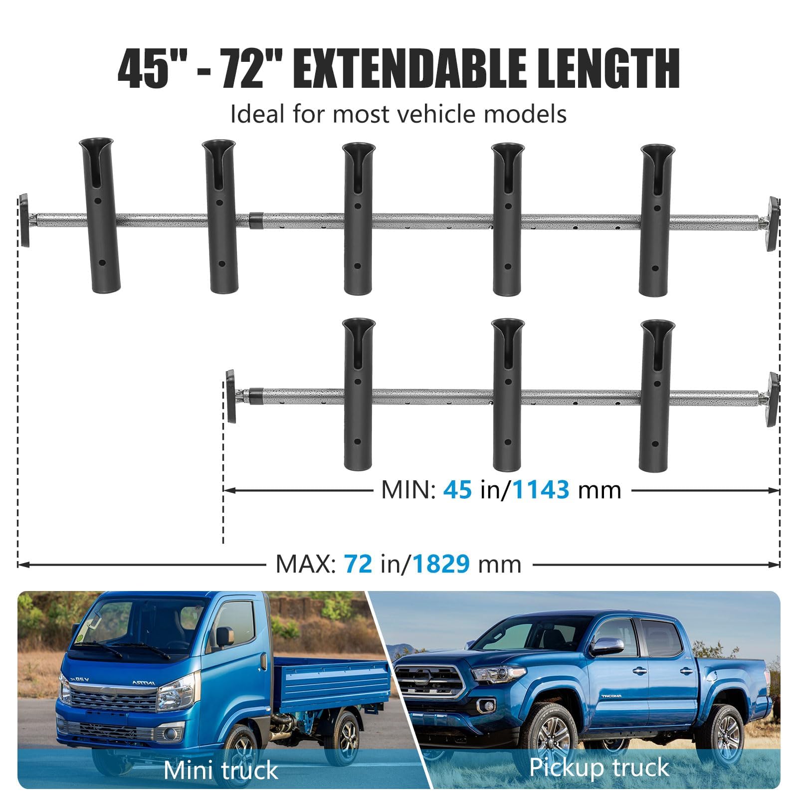 FEIMIRE Inshore Rod Holder with five-rod configuration shows organized fishing gear.