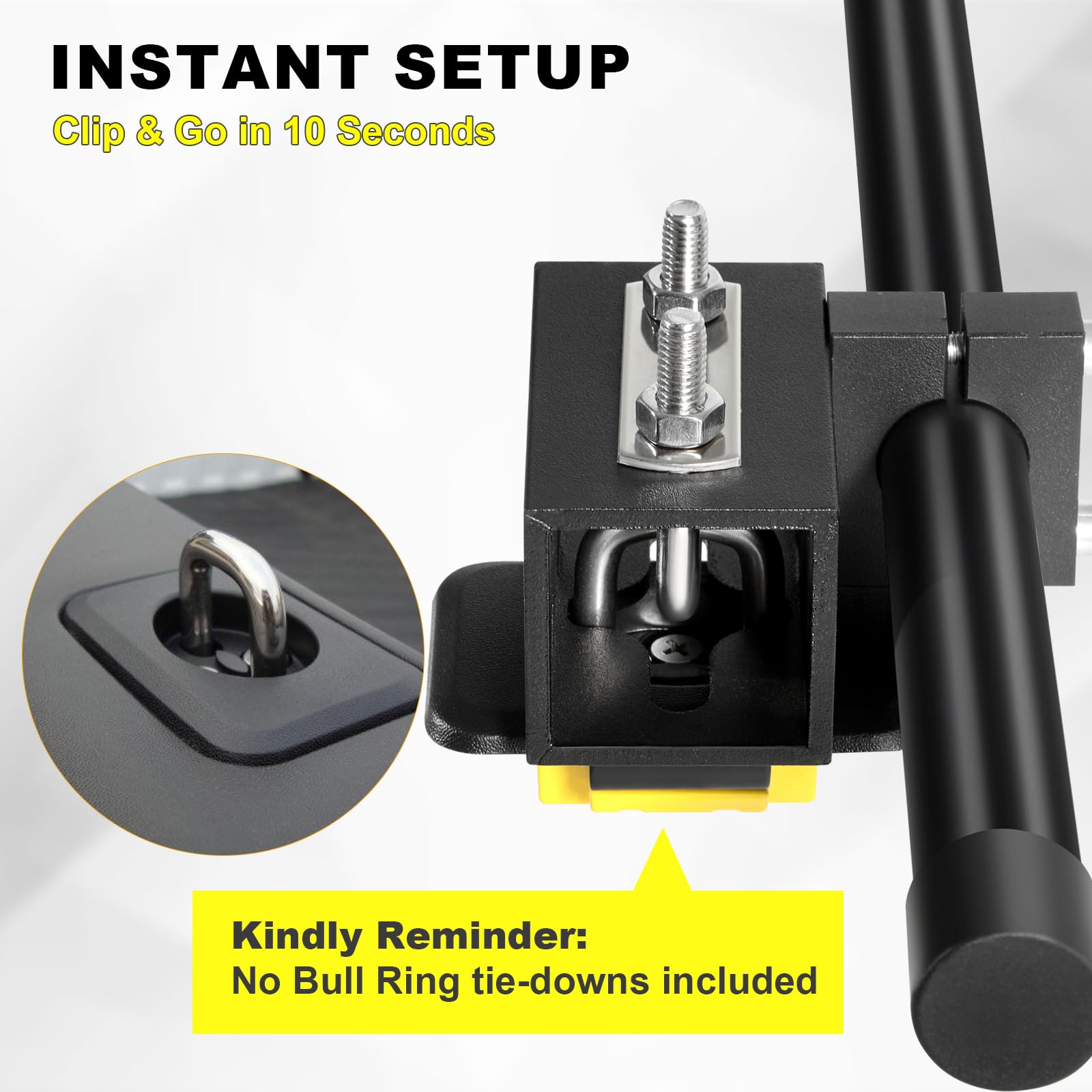 FEIMIRE Inshore Rod Holder shows tool-free setup for fast installation.