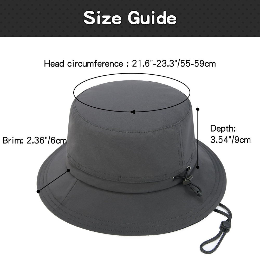FEINION dark grey bucket hat - rear mesh ventilation detail