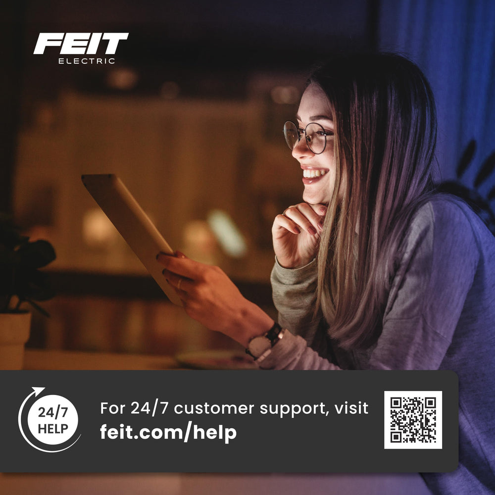 Feit Electric LANRFL1000 compact portable design fits in bags for camping.